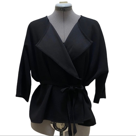 ⚡️sale⚡️Madewell Black Crepe Kimono Style wrap - Picture 5 of 9
